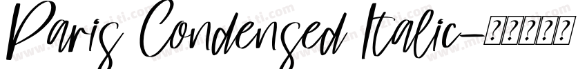Paris Condensed Italic字体转换